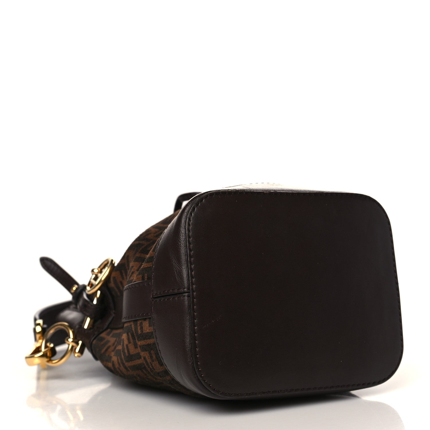 Fendi Suede Vitello King F is Fendi Micro FF Mini Mon Tresor Bucket Bag Sigaro Marrone Ebano 4 of 10