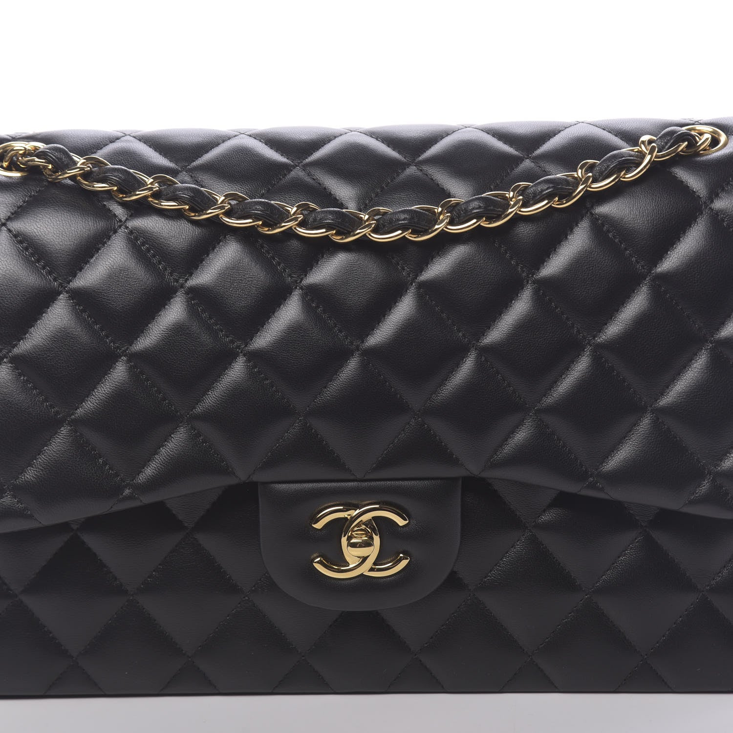 Chanel Lambskin Quilted Jumbo Double Flap Black 8 of 10