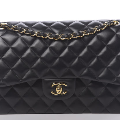 Chanel Lambskin Quilted Jumbo Double Flap Black 8 of 10