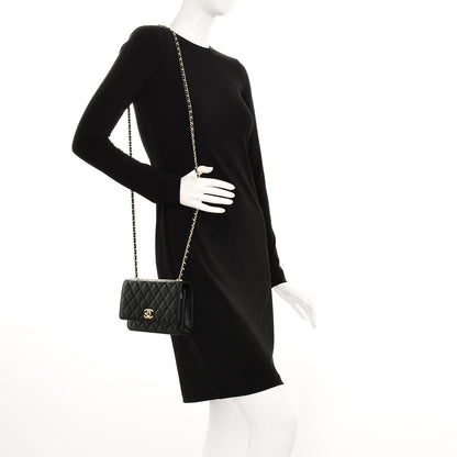 Chanel Lambskin Quilted Trendy CC Wallet On Chain WOC Black 2 of 8