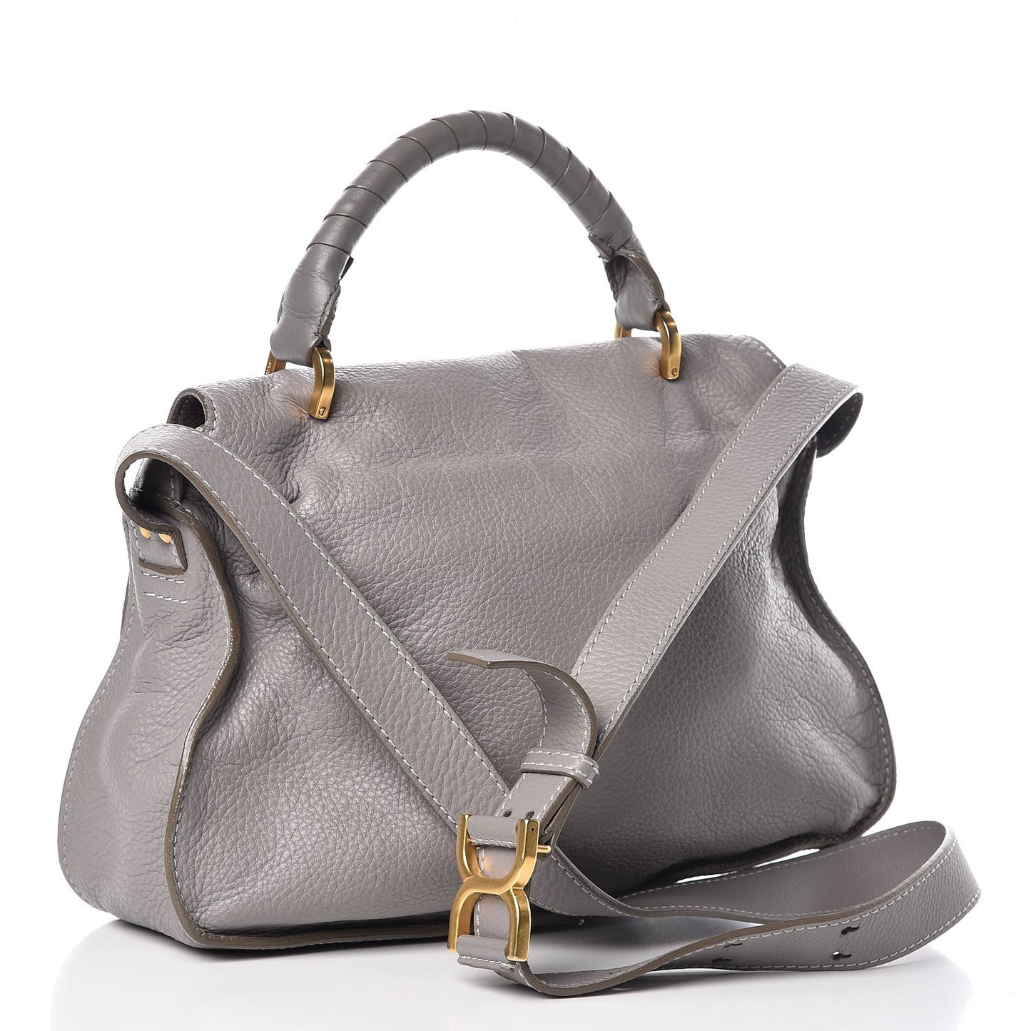 Calfskin Medium Marcie Top Handle Bag Cashmere Grey