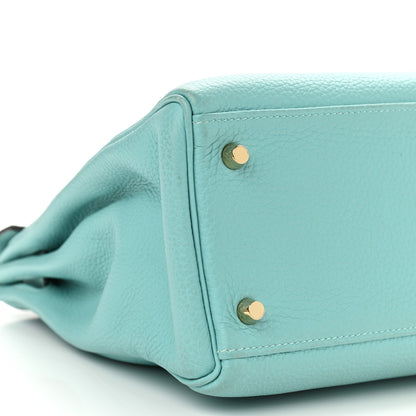 Hermes Togo Kelly Retourne 32 Bleu Atoll 5 of 17