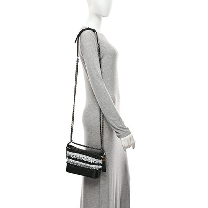 Chanel Sequin Calfskin Small Gabrielle Hobo Black White 2 of 10