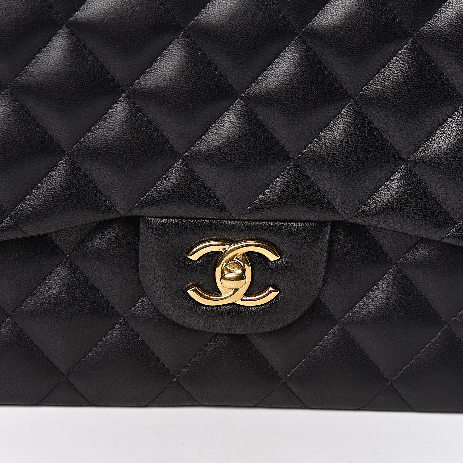 Chanel Lambskin Quilted Jumbo Double Flap Black 11 of 12