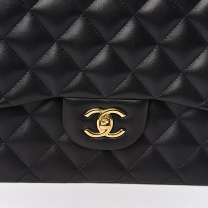 Chanel Lambskin Quilted Jumbo Double Flap Black 11 of 12