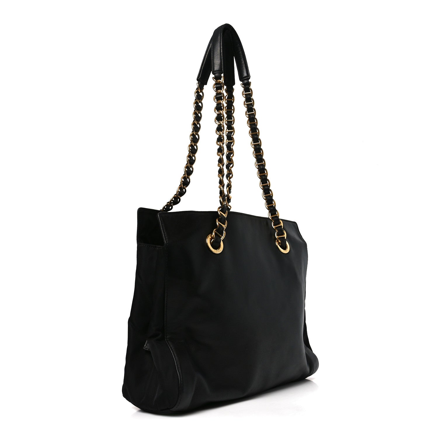 Prada Nappa Nylon Chain Shoulder Bag Black 3 of 8
