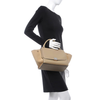 Celine Drummed Calfskin Suede Small Trapeze Dune 2 of 7