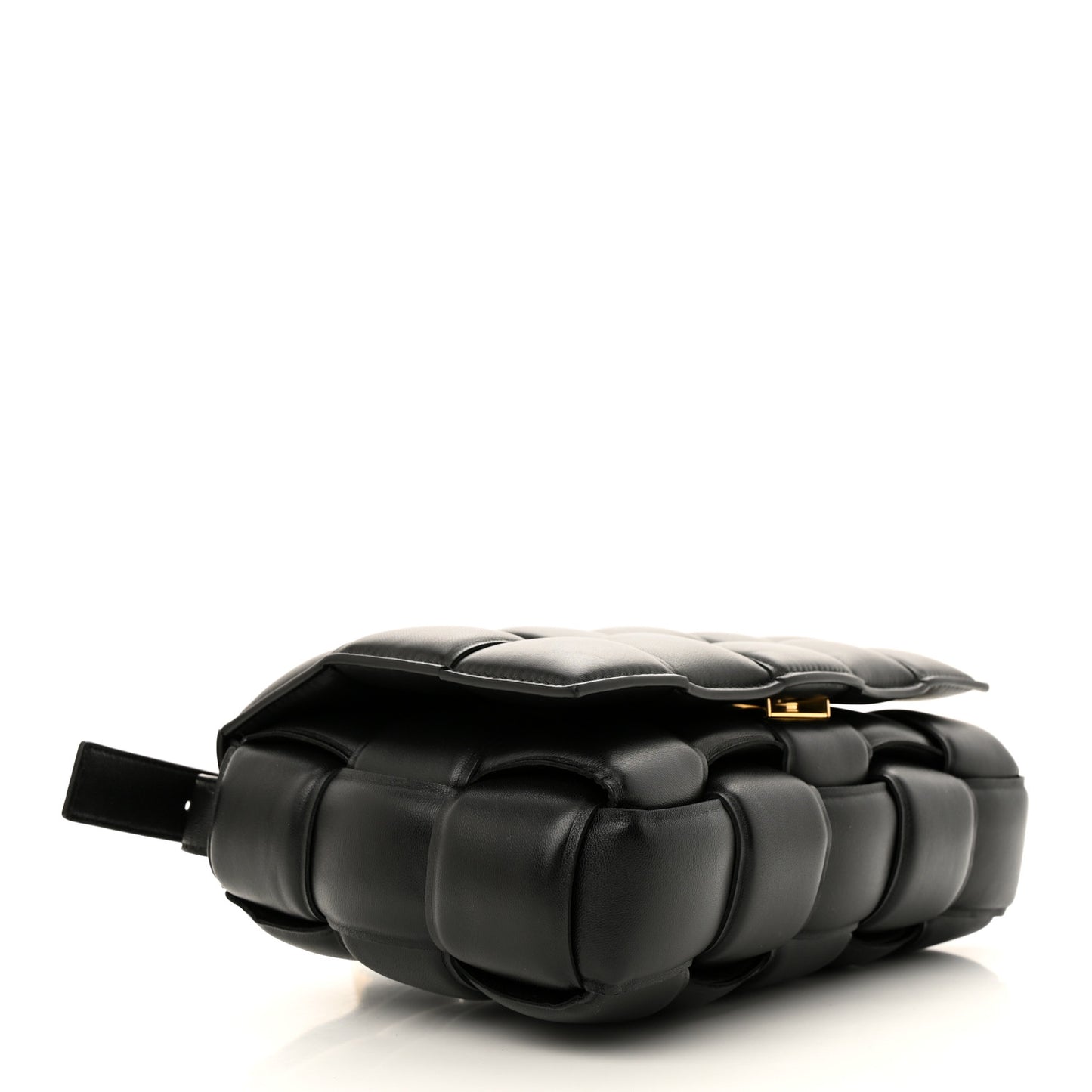 Nappa Maxi Intreccio Padded Cassette Crossbody Bag Black