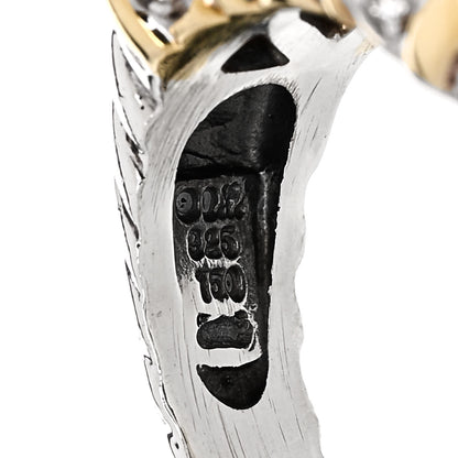 David Yurman Sterling Silver 18K Yellow Gold Diamond Cultured Pearl Cocktail Ring 54 6.75 4 of 4