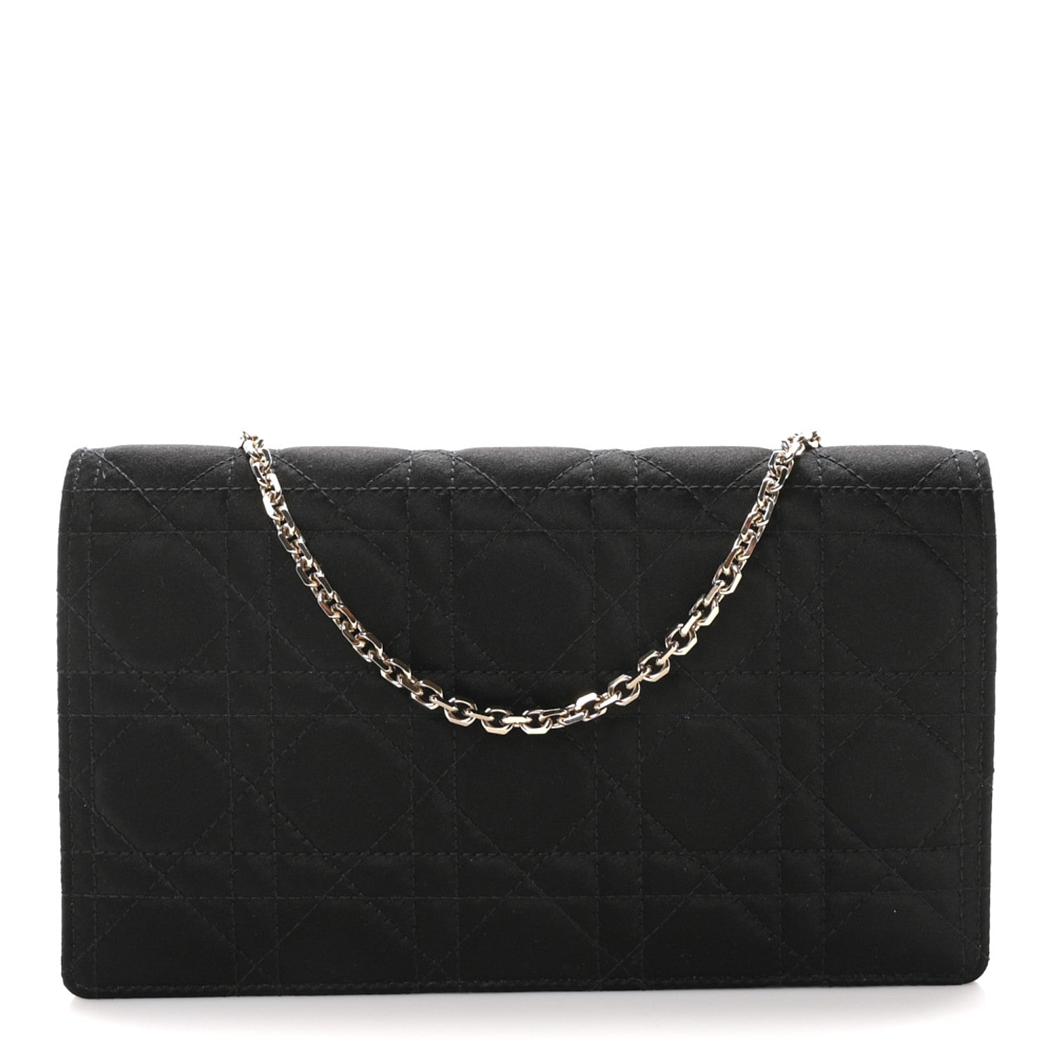 Christian Dior Satin Cannage Lady Dior Convertible Clutch Black 1 of 10