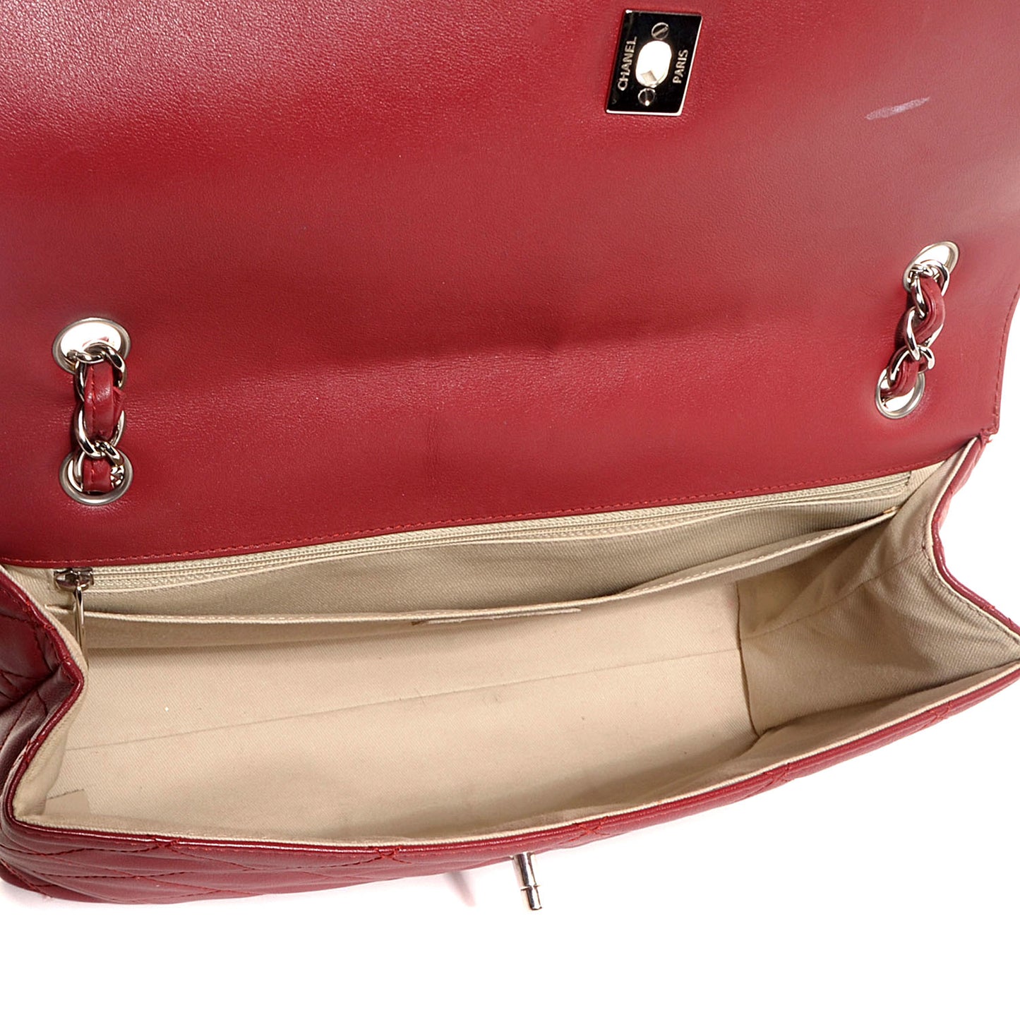 Calfskin Quilted In the Business Flap Bag Dark Red
