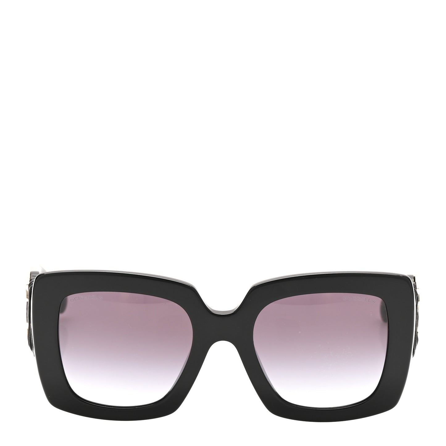 Acetate Calfskin Square Sunglasses 5474-Q-A Black