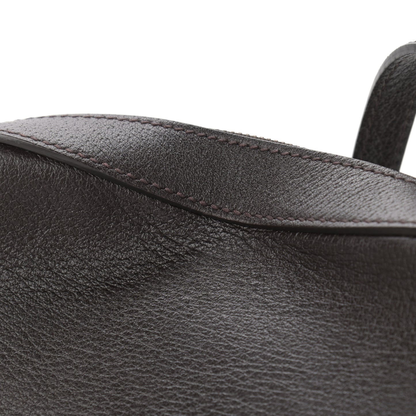 Textured Calfskin Web Small Webby Bee Shoulder Bag Brown Coffee