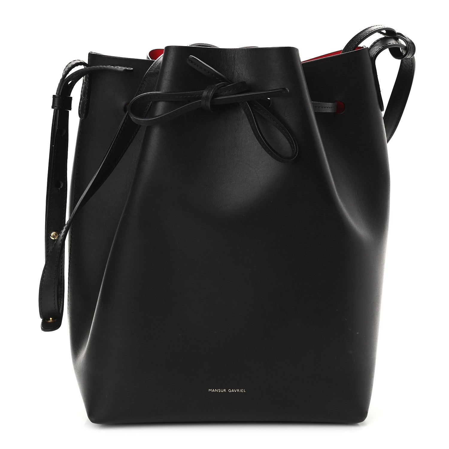 Mansur Gavriel Vegetable Tanned Calfskin Bucket Bag Black Flamma 1 of 11