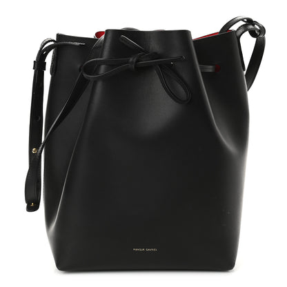 Mansur Gavriel Vegetable Tanned Calfskin Bucket Bag Black Flamma 1 of 11
