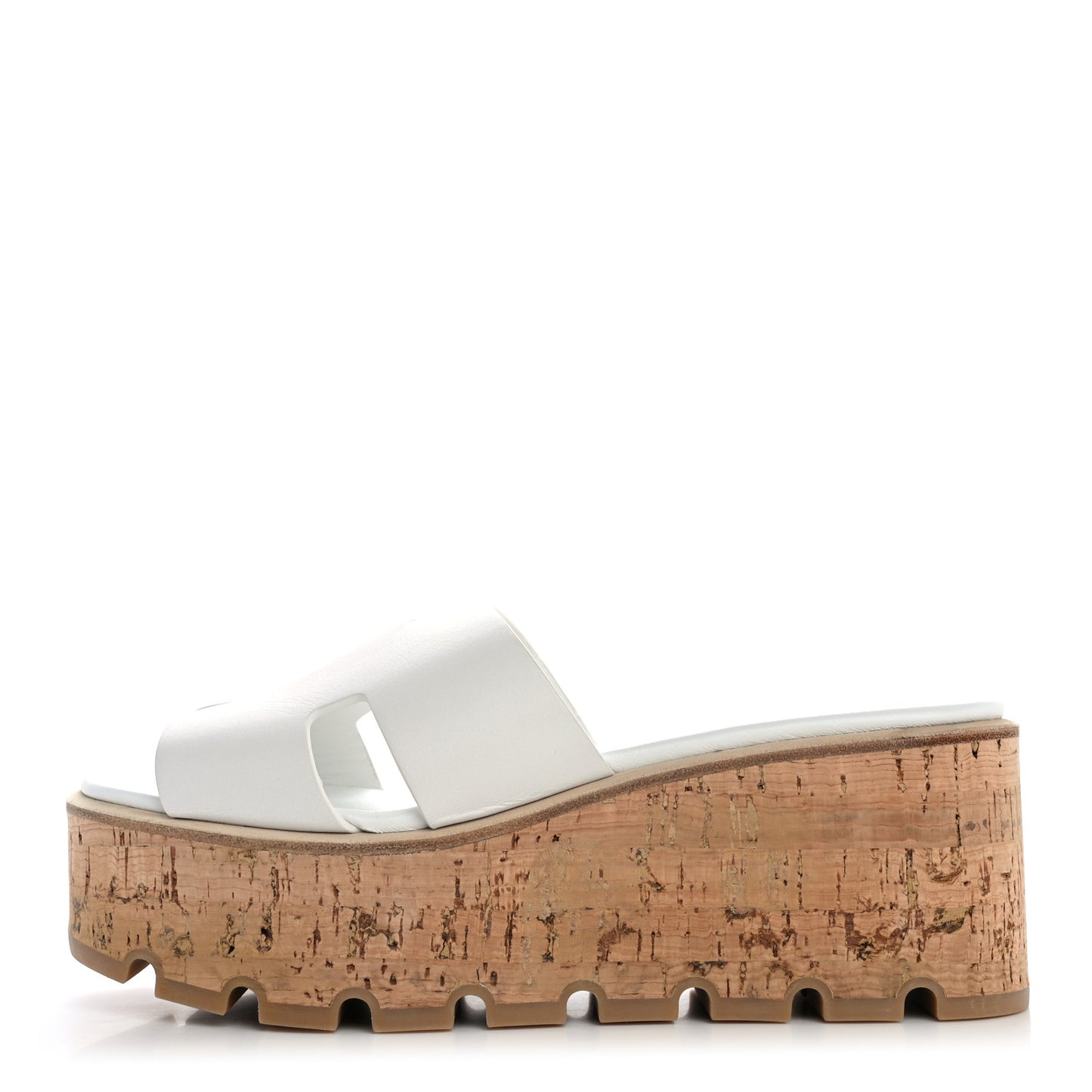 Calfskin Cork Eze 30 Sandals 37 White