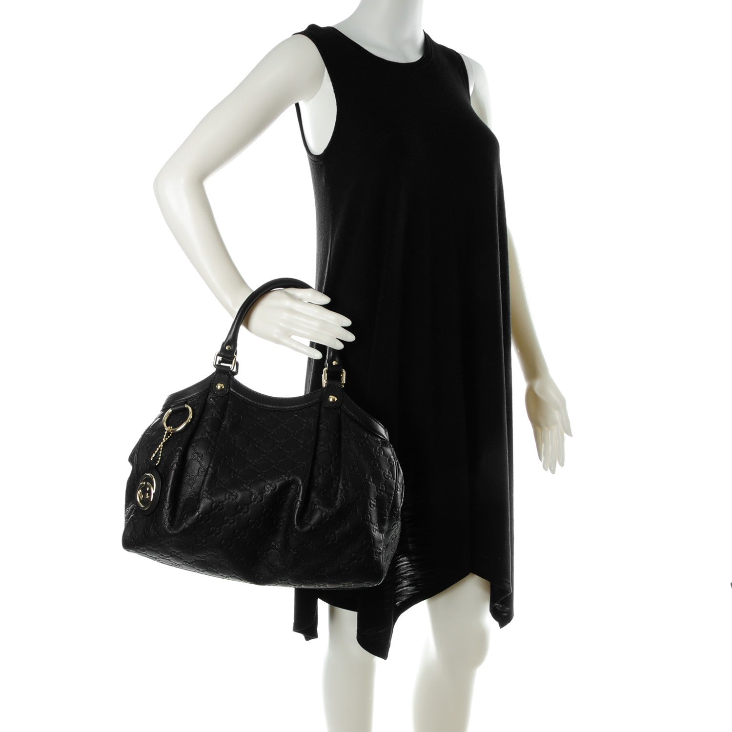Gucci Guccissima Medium Sukey Tote Black 2 of 8