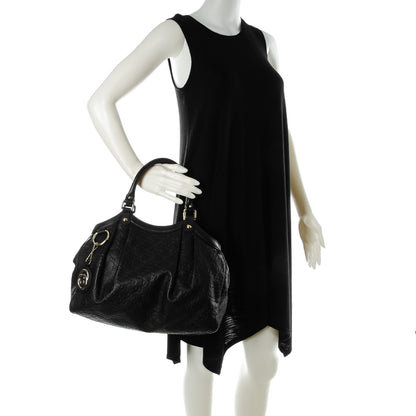 Gucci Guccissima Medium Sukey Tote Black 2 of 8