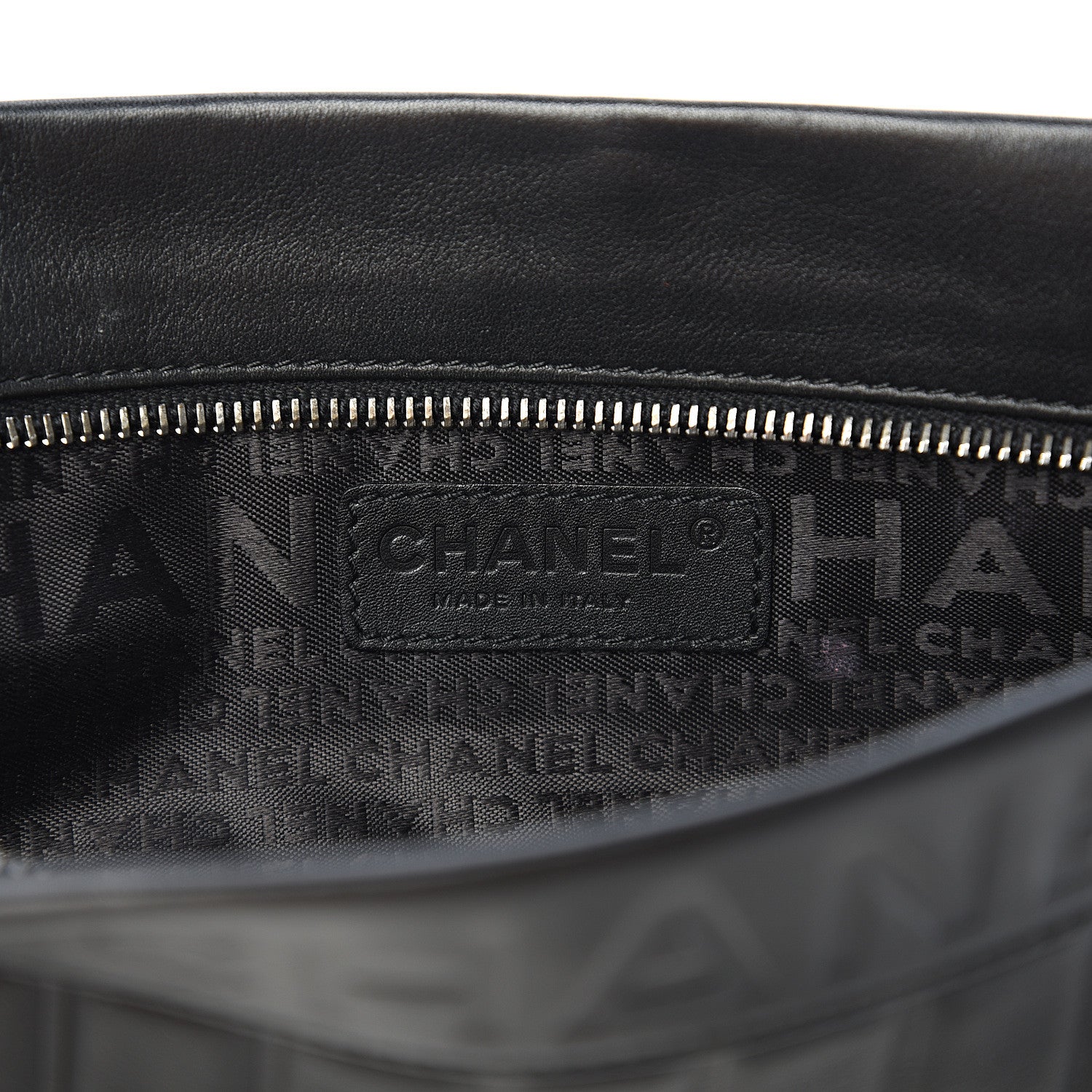 Chanel Calfskin Vertical Quilted Lax Clutch With Chain Black 5 of 10