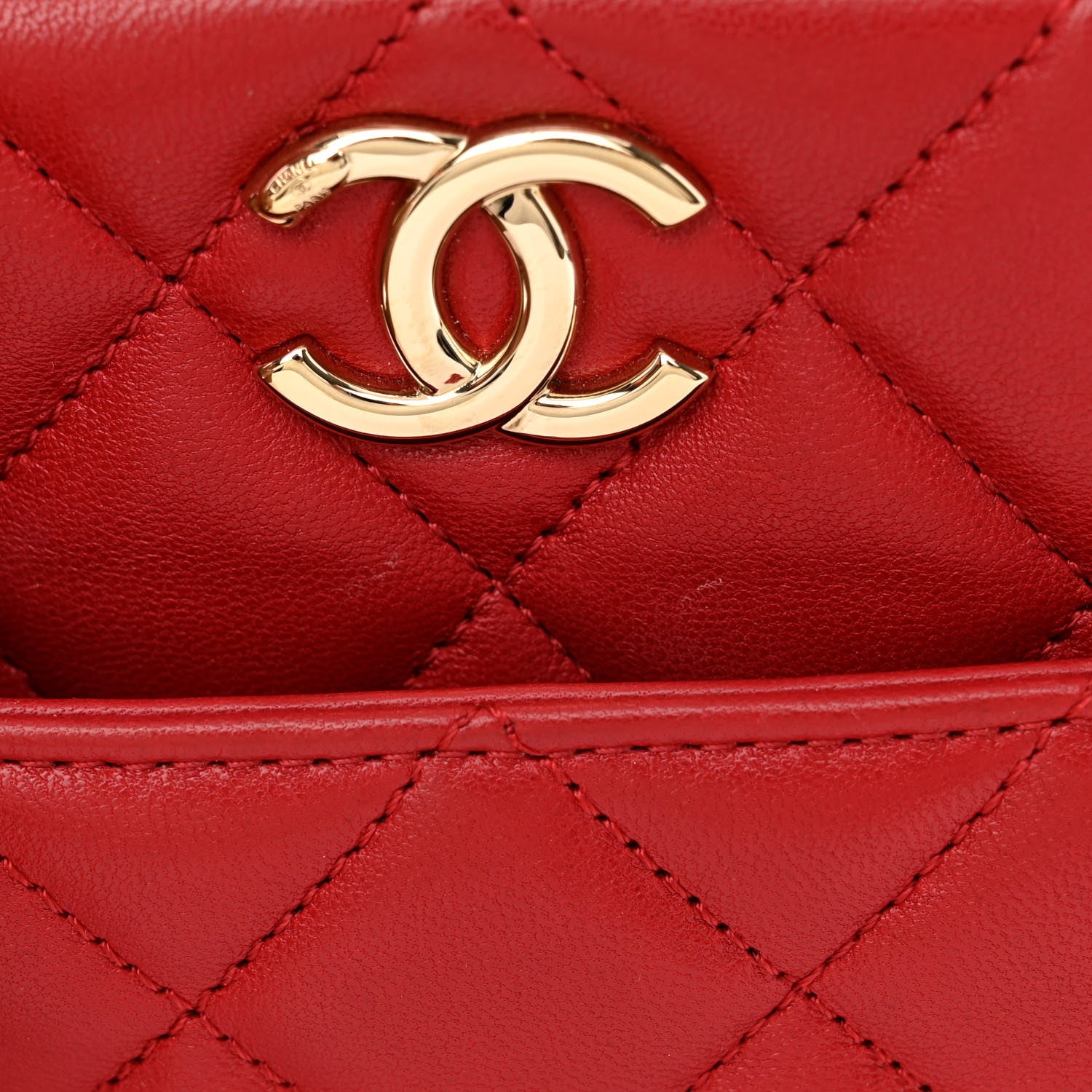 Chanel Lambskin Quilted Small Trendy CC Bowling Bag Red 9 of 13