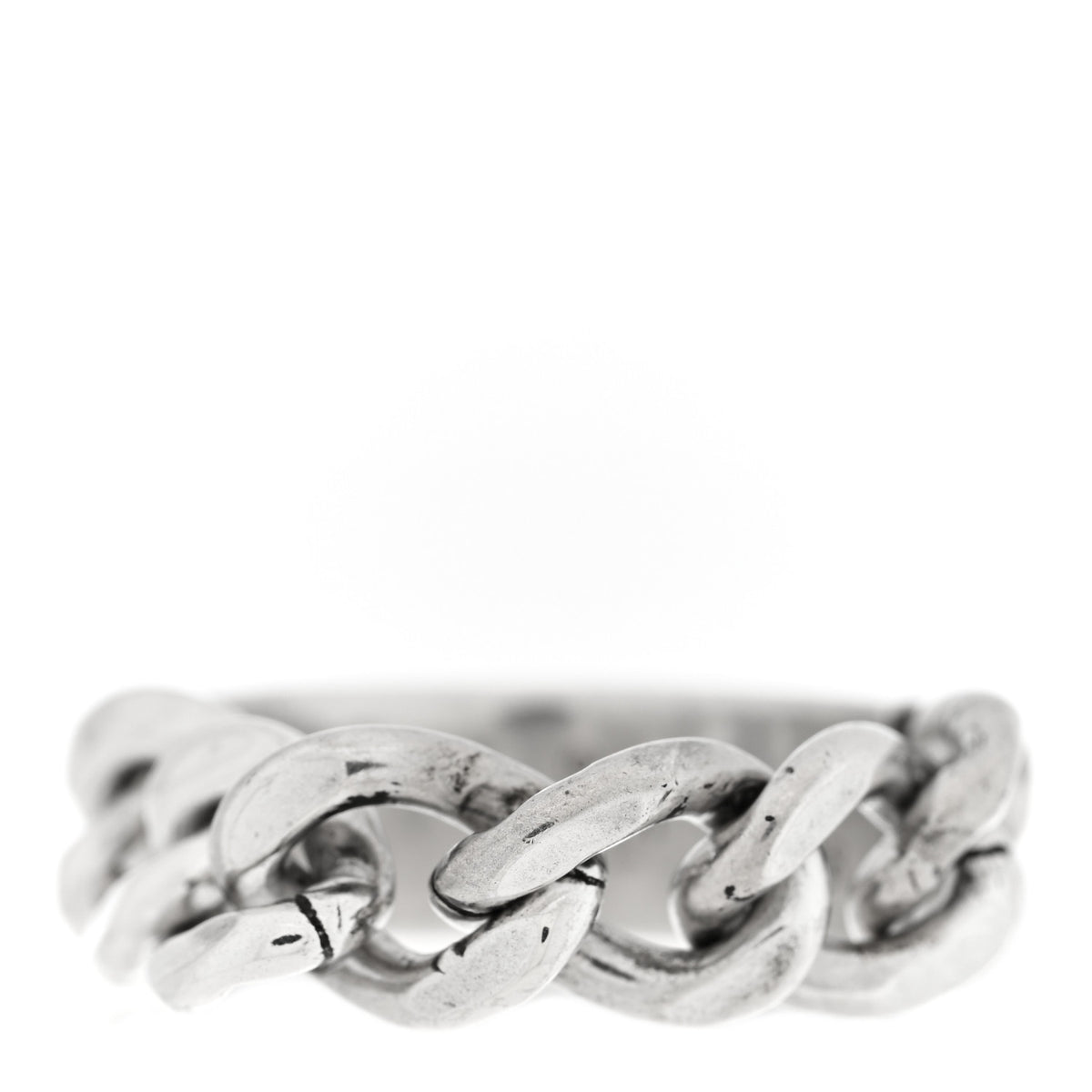 Gucci Sterling Silver Enamel Logo Chain Ring 58 8.5 Turquoise 3 of 4