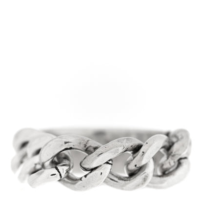 Gucci Sterling Silver Enamel Logo Chain Ring 58 8.5 Turquoise 3 of 4