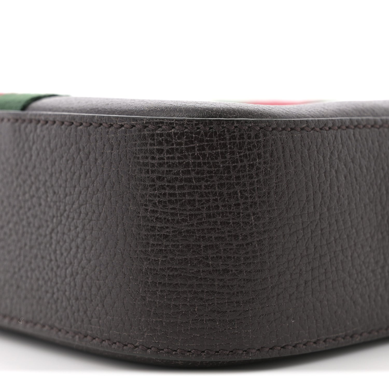 Gucci Textured Calfskin Web Small Webby Bee Shoulder Bag Brown Coffee 10 of 11