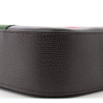 Gucci Textured Calfskin Web Small Webby Bee Shoulder Bag Brown Coffee 10 of 11