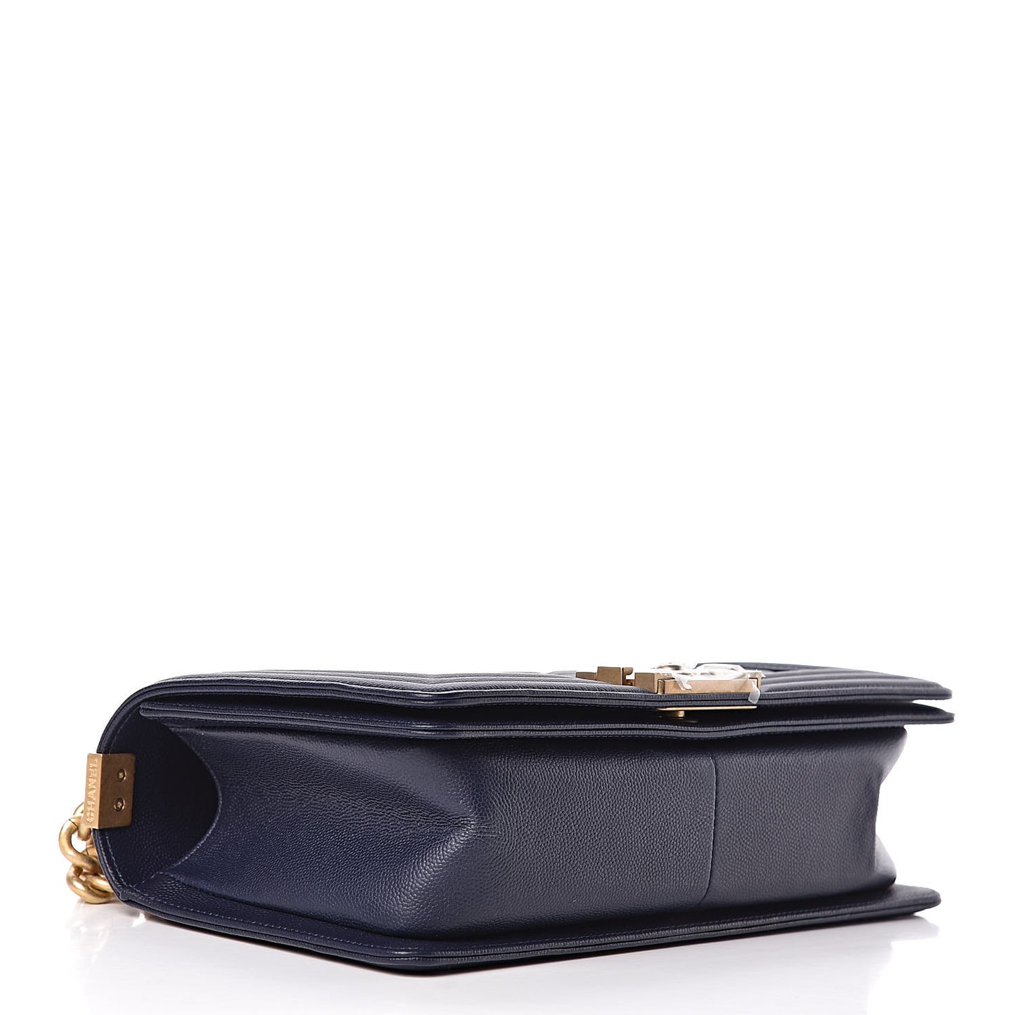 Caviar Quilted Medium Boy Flap Navy
