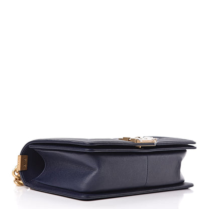 Chanel Caviar Quilted Medium Boy Flap Navy 4 of 11