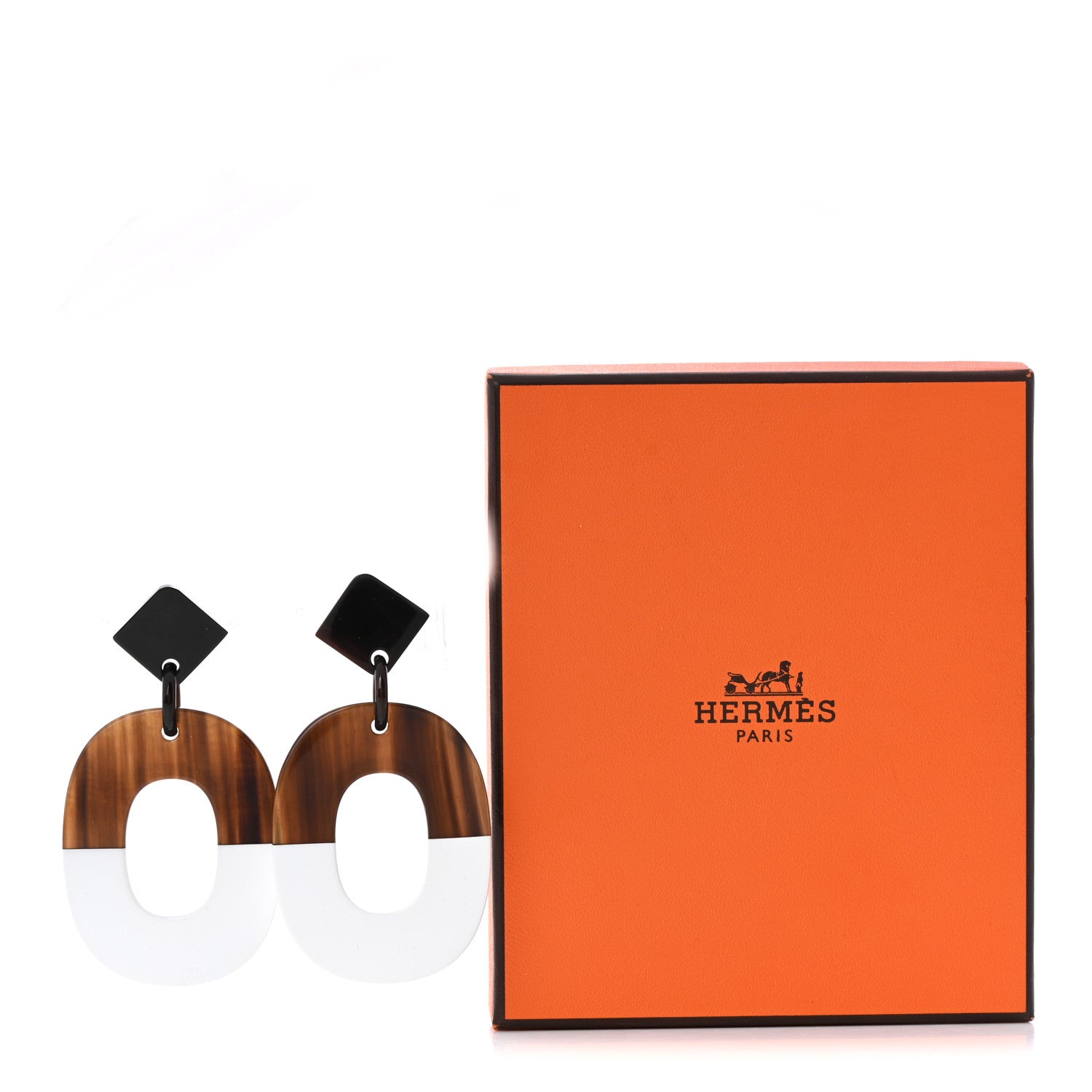Hermes Buffalo Horn Isthme Earrings White 7 of 7
