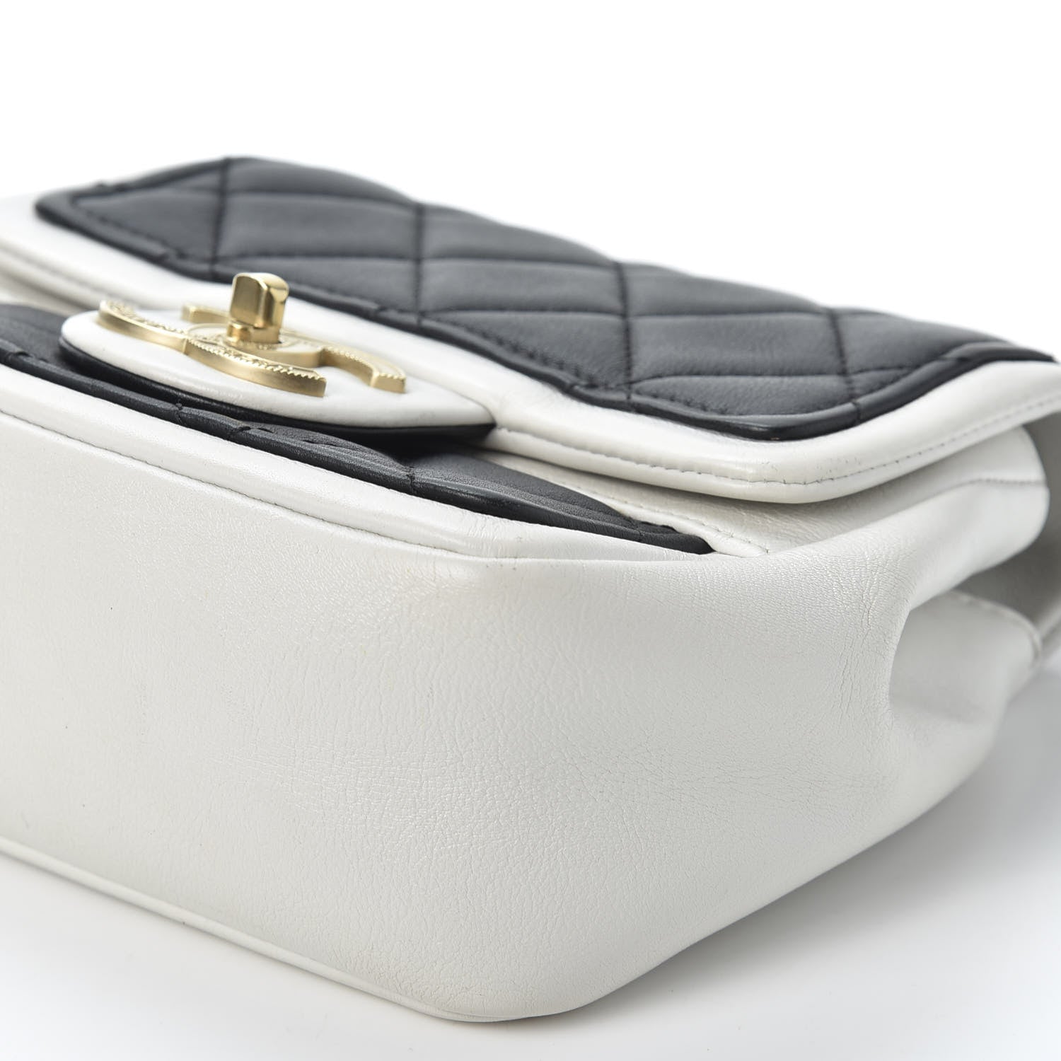 Chanel Lambskin Quilted Graphic Mini Flap Bag Black White 6 of 9