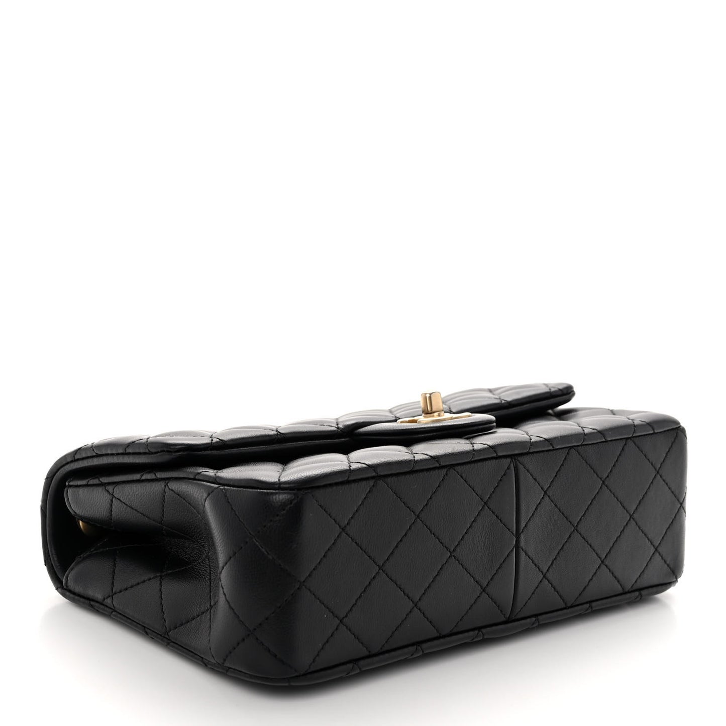 Lambskin Quilted Small Sweet Camellia Flap Black