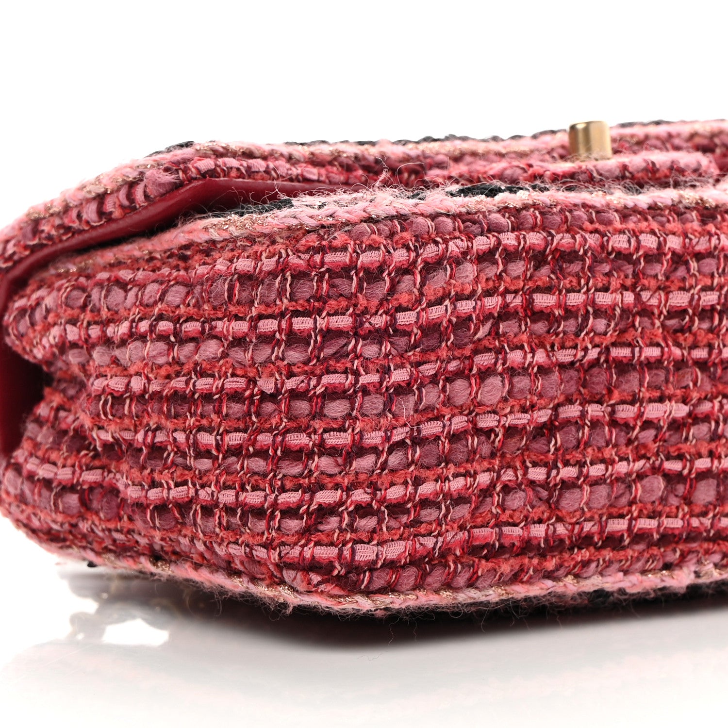 Chanel Tweed Braid Mini Flap Dark Pink 9 of 12
