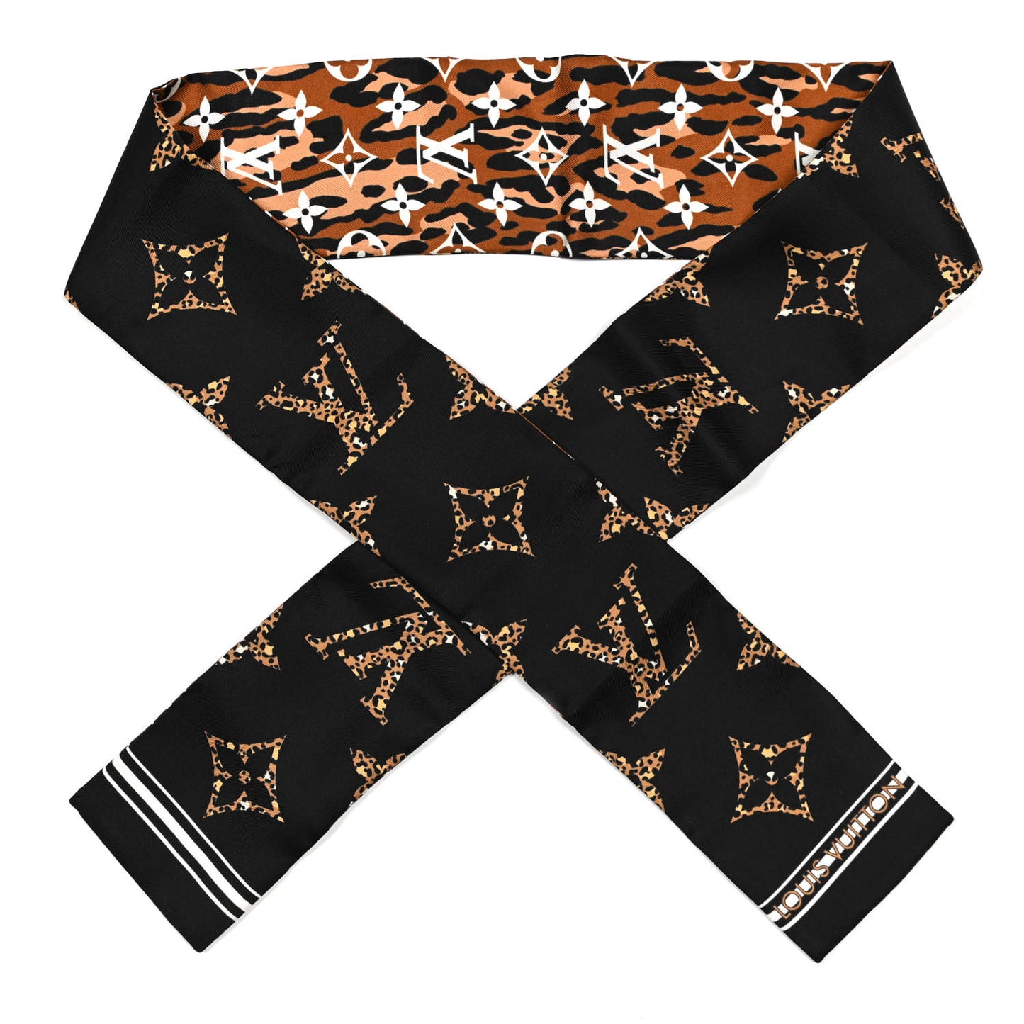 Silk Monogram Giant Jungle Bandeau Black