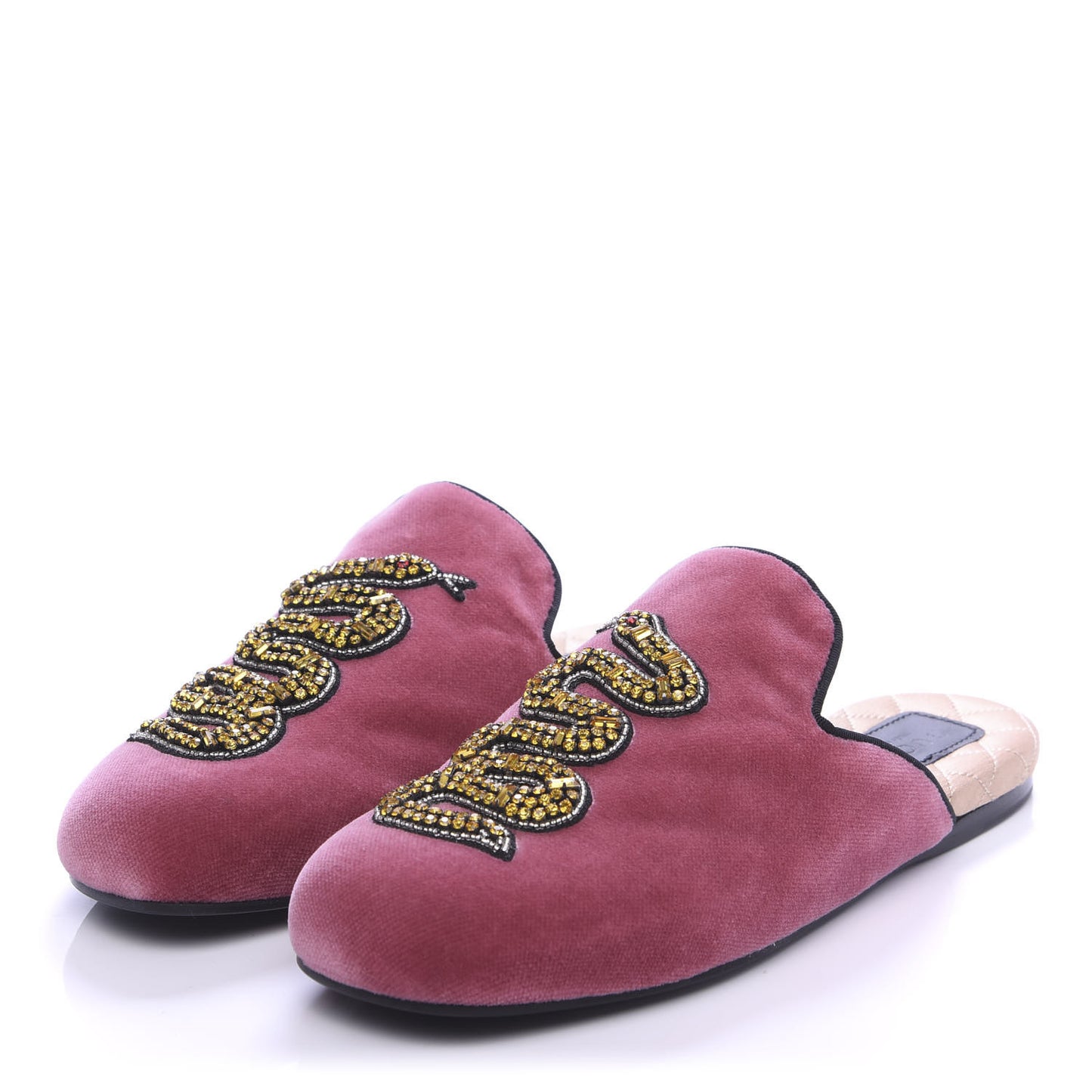 Velvet Crystal Snake Embroidered Womens Slippers 35 Tibet Red Black