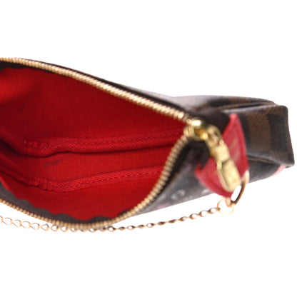Louis Vuitton Damier Ebene 2019 Christmas Animation Mini Pochette Accessories Red 5 of 11