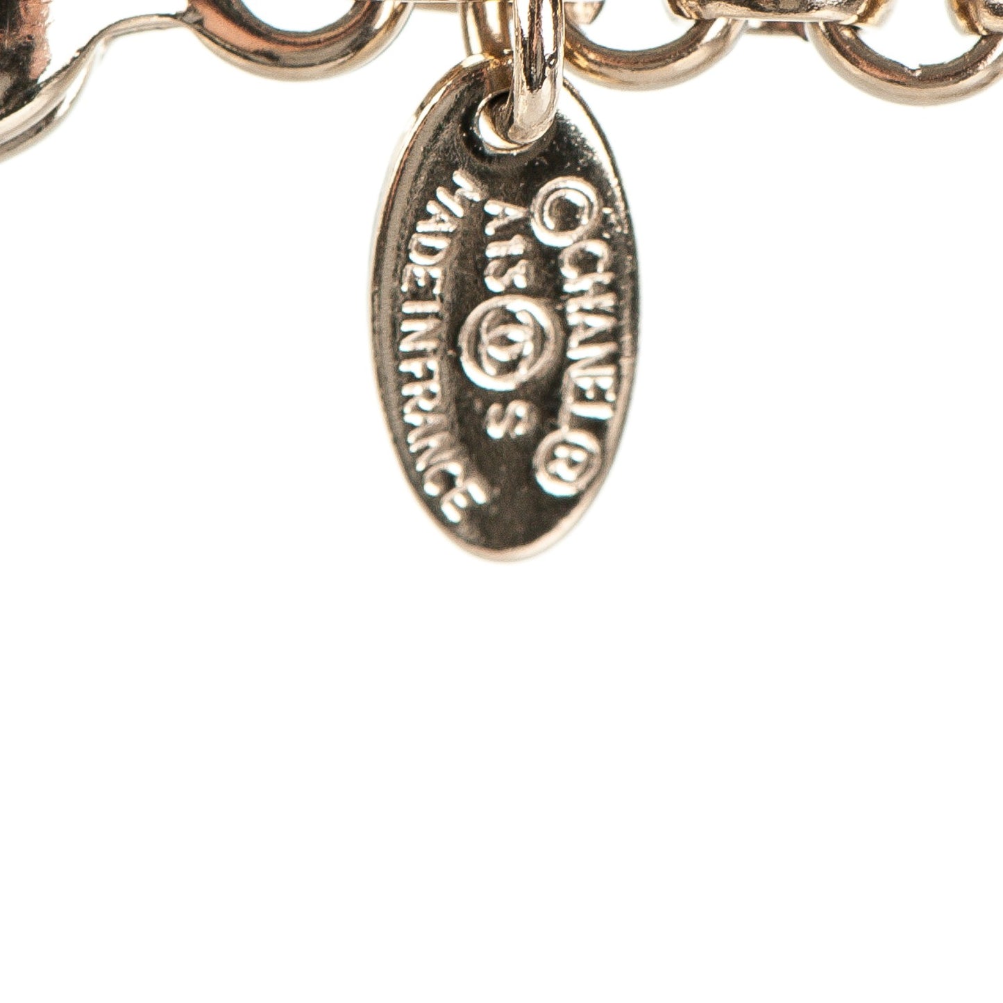 Enamel Pearl CC Long Necklace Gold