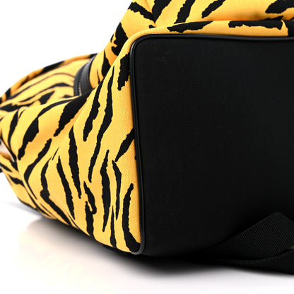 Saint Laurent Canvas Zebra Print City Backpack Yellow Black 7 of 8