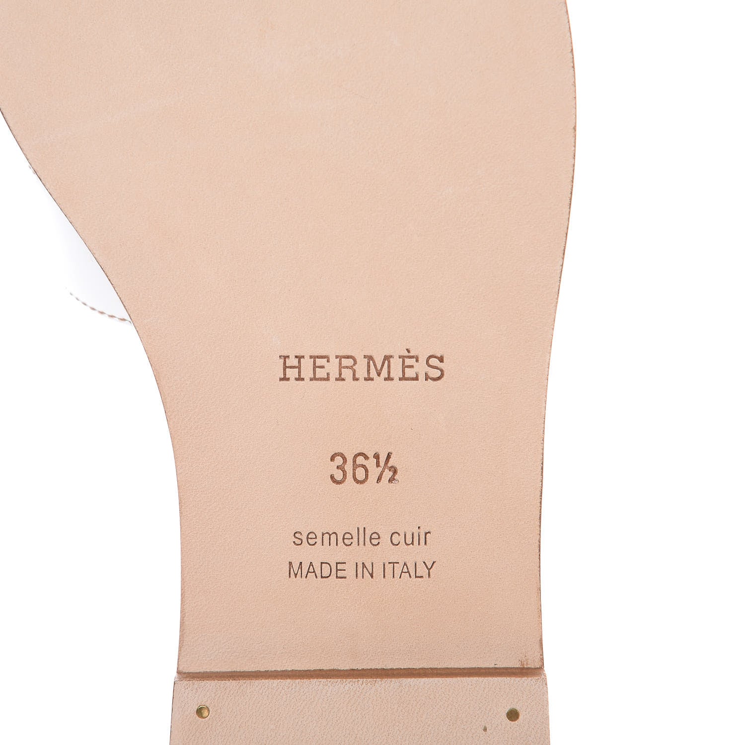 Hermes Box Calfskin Oran Sandals 36.5 White 7 of 9