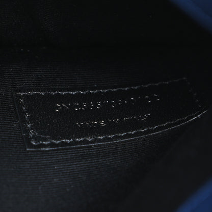 Saint Laurent Grain De Poudre Monogram Uptown Pouch Blue Charron 7 of 7