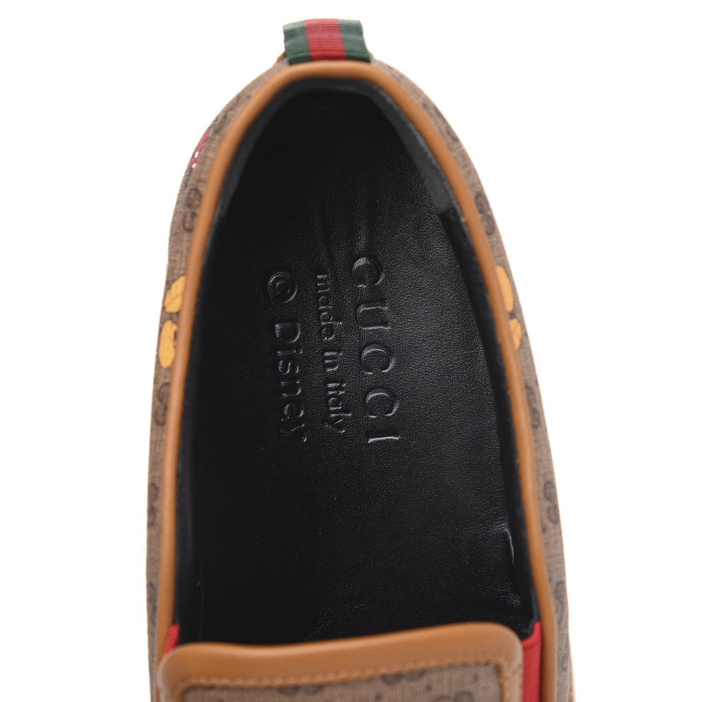 X DISNEY Mini Vintage GG Supreme Monogram Mickey Mouse Mens Slip-On Sneakers 8.5 Beige Vintage Sun Oil