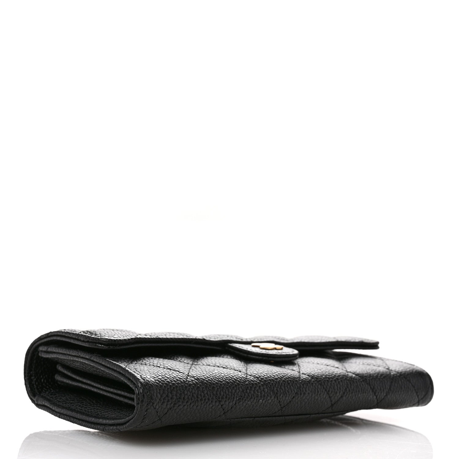 Chanel Caviar Quilted Large Gusset Flap Wallet Black 4 of 9