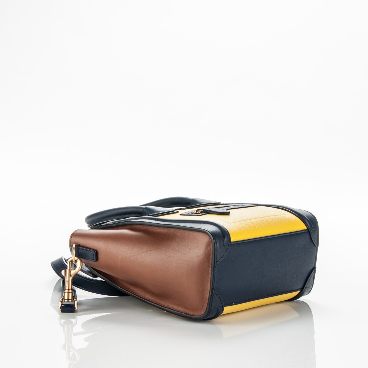 Smooth Drummed Calfskin Nano Tri-Color Luggage Yellow