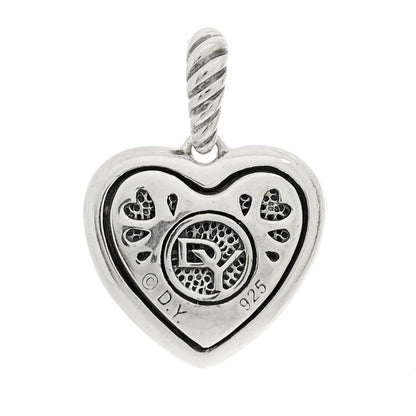 David Yurman Sterling Silver Diamond Cable Heart Pendant 3 of 3