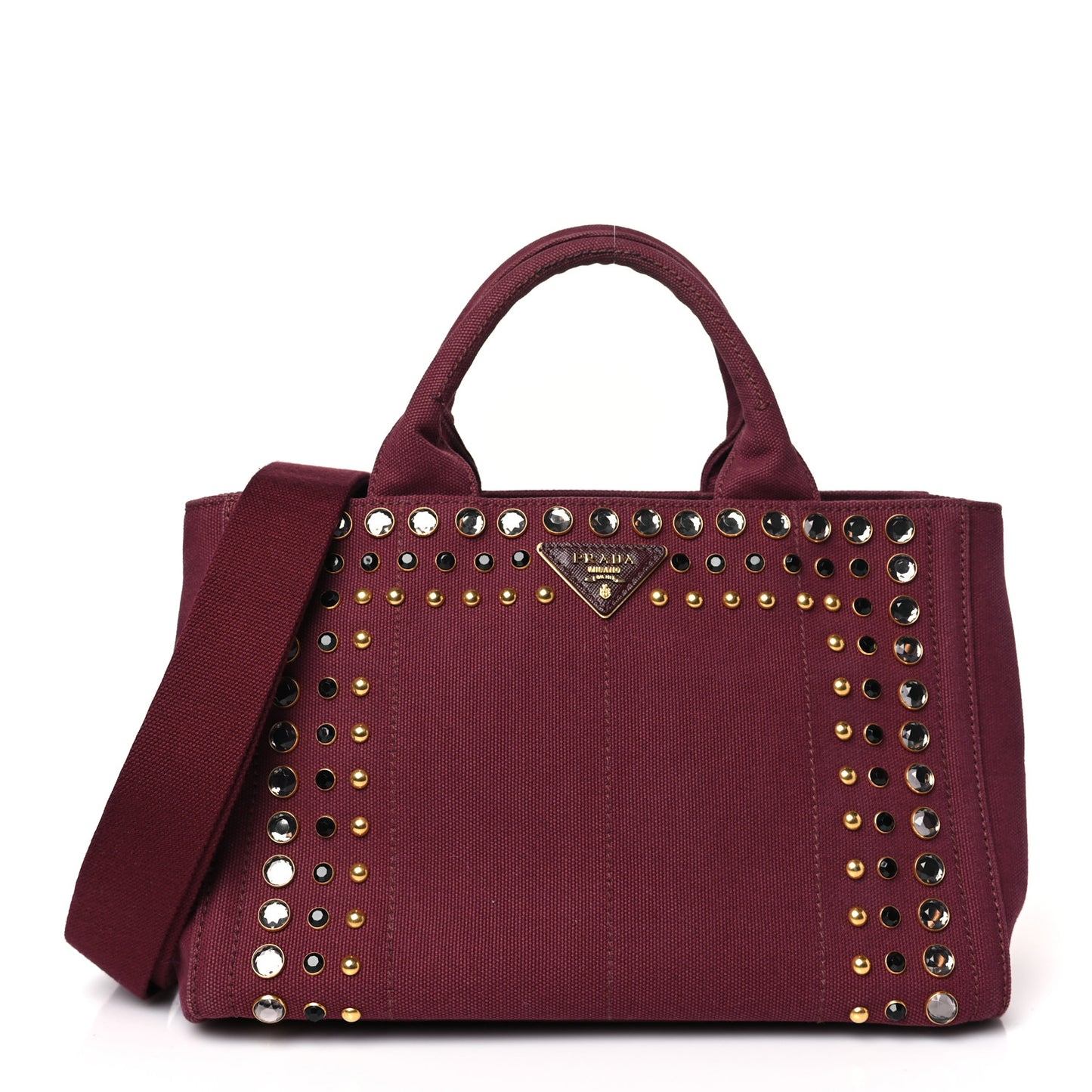 Canapa Crystal Studded Tote Amaranto