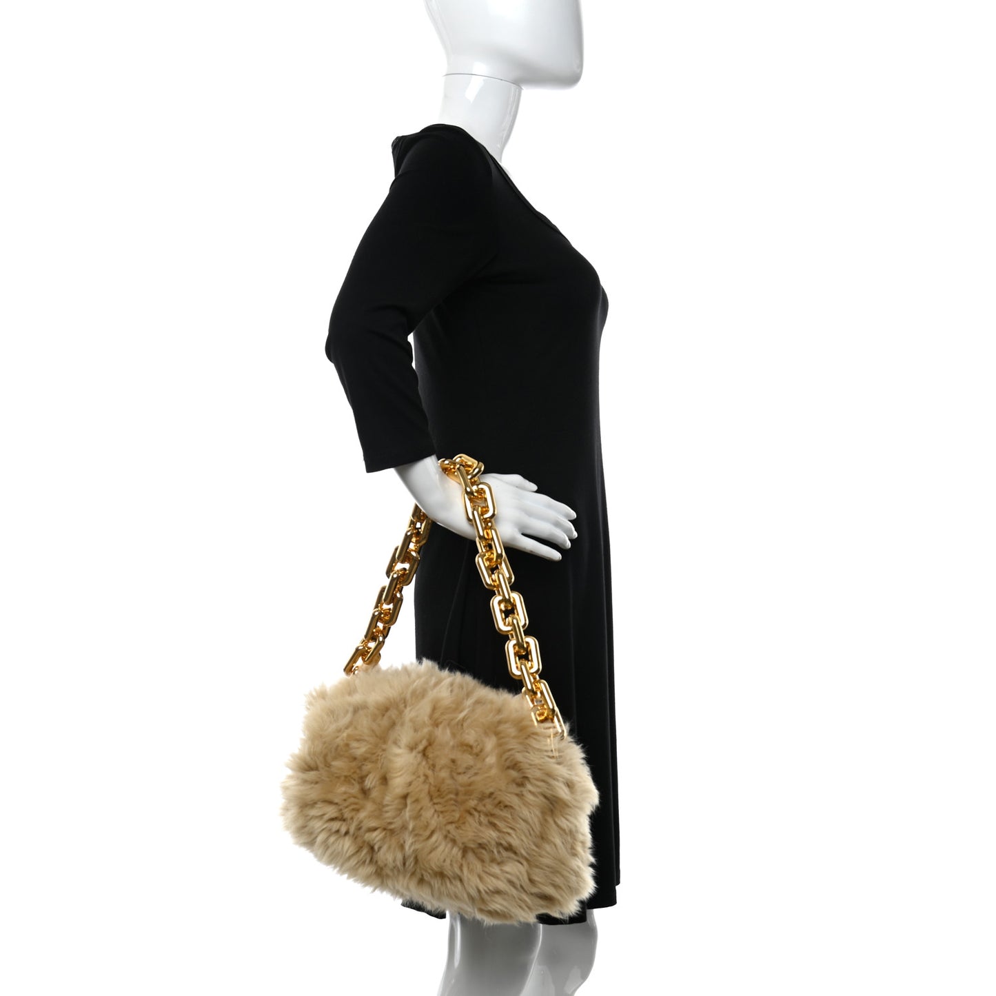 Shearling Lambskin The Pouch Chain Porridge