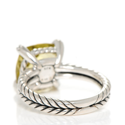 David Yurman Sterling Silver Diamond Lemon Citrine 11mm Chatelaine Ring 50 5.5 3 of 4