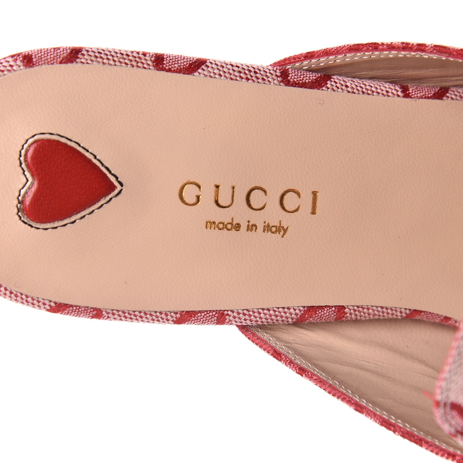 Gucci Canvas GG Monogram Horsebit Womens Princetown Slippers 37.5 Gardenia Hibiscus Red 7 of 9