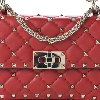 Valentino Garavani Lambskin Small Rockstud Spike Shoulder Bag Red 9 of 9